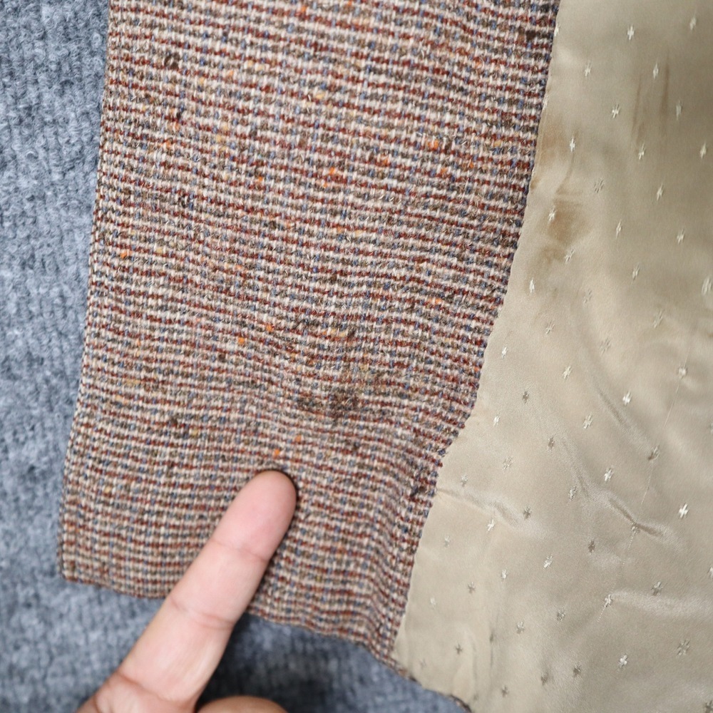 Vtg Pendleton 100%Virgin Wool Coat Jacket Womens Brown Tweed Hand Made USA Read - Picture 15 of 15